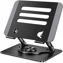 Stant Çelik Standı Ergonomik Bilgisayar Yükseltici Her Açıda Ayarlanabilir Stand Tüm Boyutlarda Notebook Uyumlu Notebook Standı Bilgisayar Stant (V4.1 - Siyah)