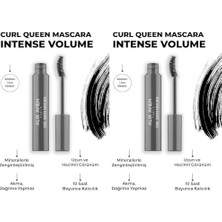 Ceylan Adam Maskara, Uzunluk Verici ve Besleyici Siyah, Curl Queen Mascara (2 Paketi)