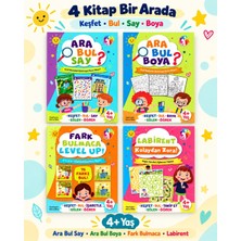 Mert Bebek Dikkat ve Odaklanma Etkinlik Kitabı Seti 4+ Yaş – 4 Kitap Fark Bulmaca, Labirent, Ara Bul Say, Ara Bul Boya + Sayılar Kes Yapıştır Hediye