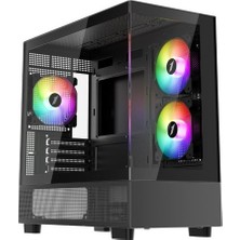 1st Player Miku Mi5 Siyah 750W 80+ Atx 3.1 Silver Argb 6X12CM Fan Temperli Cam USB 3.0 M-Atx Kasa