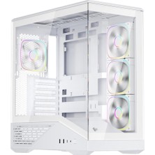 1st Player Gm7 Btf Beyaz 750W 80+ Bronze Argb 4X12CM Fan Temperli Cam USB 3.0 Type-C Atx Kasa