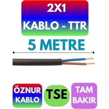 Ceylan Adam Öznur 2x1 Ttr Enerji Kablosu, 5 Metre, Siyah