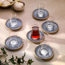 Ceylan Adam 6 Lık Mozaik Cam Çay Seti 12 Parça