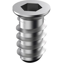 Ceylan Adam Metal Düz Dişli Dübel Ahşap Dübeli M6 8X20 Diş Çinko Mobilya Bağlantı Ünite Birleştirme (50 Adet)