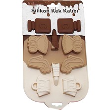 Viracasa Silikon Elbise ve Ayakkabı Mini Kek Kalıbı 10'lu Muffin ve Çikolata Kalıbı Üç Renkli