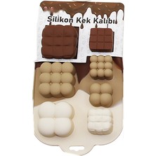 Viracasa Silikon Bubble ve Çikolata Mini Kek Kalıbı 6'lı Muffin ve Çikolata Kalıbı Üç Renkli