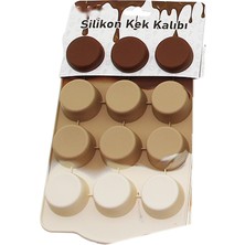 Viracasa Silikon Düz Klasik Mini Kek Kalıbı 12'li Muffin ve Çikolata Kalıbı Üç Renkli