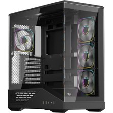 1st Player Gm7 Btf Siyah 750W 80+ Bronze Argb 4X12CM Fan Temperli Cam USB 3.0 Type-C Atx Kasa