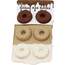 Viracasa Silikon Donut Mini Kek Kalıbı 6'lı Muffin ve Çikolata Kalıbı Üç Renkli