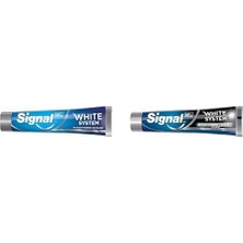 Ceylan Adam White System Diş Macunu Original 2 Haftada Daha Beyaz Dişler 75 ml ve White System Diş Macunu Arındırıcı Beyazlık Aktif Karbon 75 ml