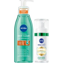 Derma Skin Clear Sivilce Karşıtı Yüz Temizleme Jeli 150 ml ve Nıvea LUMINOUS630 Sivilce Lekesi Karşıtı Serum 30 ml