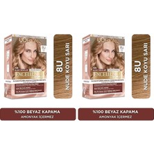 Parıs Excellence Creme Nude Renkler Saç Boyası - 8u Nude Koyu Sarı (2 Paketi)