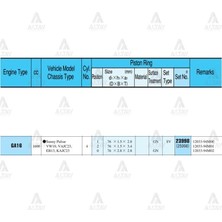 Rik Segman Sunny  90-91 1.6 / Prımera  96-00 / 76.50MM / GA16DE / 0.50 Takım