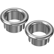 Set Krom Görünümlü Metal Lavabo Taşma Yüzüğü, Kolay Montaj, Evrensel Uyumlu, Mutfak Banyo Için