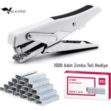 Ceylan Adam Profesyonel Metal Zımba Tabancası 60 Sayfa Kapasite 1000 Zımba Teli Hediye Ofis ve Ev Dayanıklı Beyaz