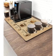Ceylan Adam Barista Matı Sıvı Geçirmez Büyük Boy Xxl Kahve Barı Espresso Kahve Makinesi Pad 40X90 cm (Krem)