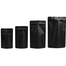 Ceylan Adam Alüminyum Doypack Yeniden Kullanılabilir Folyo Poşetler, Fermuarlı, Koku Geçirmez, Ayakta Durabilen, Gıda Saklama, 50'li Paket (Siyah, 11 x 18 Cm)