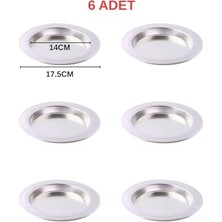 Ceylan Adam Albergio 6 Adet Alüminyum Künefe Tabağı 14 cm Iç Çap 17,5 cm Dış Çap Künefe Tepsisi Gri