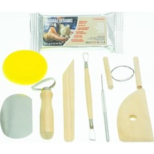 Saplı Seramik ve Doğal Kil Hamuru Oyma Şekil Verme Alet Seti Yeni Başlayanlar Için Ceramic Şekillendirme El Aleti Seti (Beyaz Kil/white Clay) Pottery Tool Kit