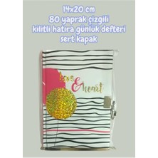 Ceylan Adam 14X20 cm Kilitli Hatıra Günlüğü; Sert Kapaklı, Çizgili, 80 Yaprak