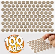 Ceylan Adam Renk Mobilya Vida Delik Kapatıcı Kapama Seti 100 Adet Yapışkanlı Vida Tapası Tıpası Açık Kübik Ceviz