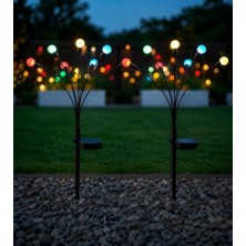 Ceylan Adam Bahçe Aydınlatma Lambası, Mr Güneş Enerjili 8 Top Led, 6 Modlu, Metal Saplama Çubuklu, Dış Mekan Dekoratif LED Işık (2)