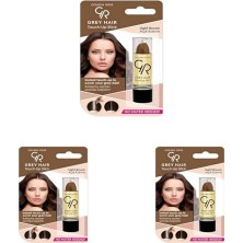 Ceylan Adam Kapatıcı, Golden Rose Grey Hair Touch-Up Stick No: 06 Light Brown - Beyaz Saç, Açık Kahve (3 Paketi)