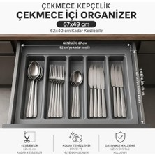 Ceylan Adam 67X49 cm Cekmece Içi Kepçelik Grı 62X40 cm Kadar Kesılebılır