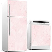 Ceylan Adam Buzdolabı ve Bulaşık Makinası Beyaz Eşya Sticker Kaplama Pembe Mermer