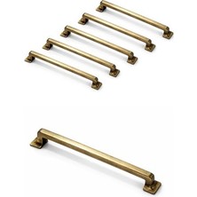 Ceylan Adam 5 Adet Metal Sarı 224 mm Canik Mobilya Kulpları, Tv Ünitesi Yatak Odası Çekmece Vestiyer Mutfak Dolap Kulbu Antik