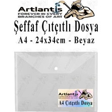Ceylan Adam A4 Çıtçıtlı Dosya Şeffaf Renkli Zarf Dosya 1 Adet Çıt Çıtlı Dosya Su Geçirmez 100 Yaprak Kapasite