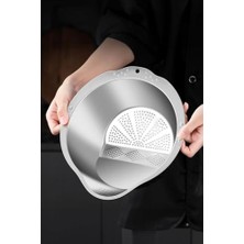 Ceylan Adam 304 Çelik Mutfak Sebze Bakla Pirinç Yıkama Makarna Süzme Süzgeci MT113