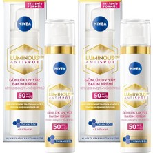 Ceylan Adam LUMINOUS630 Leke Karşıtı Gündüz Bakım Kremi 40 Ml, SPF50 Yüksek Güneş Koruyucu, Hyaluronik Asit, E Vitamini, Hassas Cilt, Yüz Güneş Koruyucu, Koyu Leke, Güneş Lekesi Karşıtı (2 Paketi)