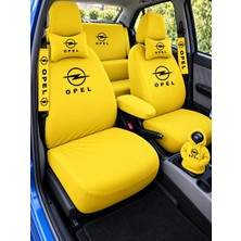 Şimika Opel Sarı Süper Set Dörtlü Servis Kılıfı + Ikili Yastık ve Kemer Kılıfı +Vites Poları