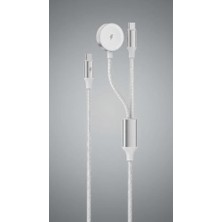 Ceylan Adam 100W Destekli Naylon Örgülü Kablo Çoklu Şarj Kablosu USB C To C/yıldırım/manyetik Saat Uyumlu