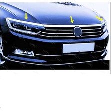 Oto Aksesuar Krom Ön Panjur+ Far Üzeri Çıta 3 Prç. 2015-2019 Arası P.çelik Vw Passat B8 ile Uyumlu
