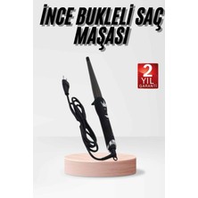 Stylmenplus Isı Ayarlı 19MM Saç Maşası Belirgin Bukleler Ince Maşa Seramik Kaplama
