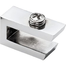 Cam Tutucu Ahşap Raf Tutucu Cam Etejeri Metal U Tipi Krom Metal Vidalı (4 Adet)