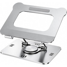 Stant Çelik Standı Ergonomik Bilgisayar Yükseltici Her Açıda Ayarlanabilir Stand Tüm Boyutlarda Notebook Uyumlu Notebook Standı Bilgisayar Stant (L-008 - Gri)