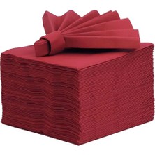 Ceylan Adam 20X20 cm Katlı, 50'li Paket, Kumaş Dokulu, Hijyenik, Premium Sofra Peçetesi (Bordo), Airlaid Peçete 40X40 cm (Açık Ölçü)