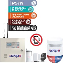 OPAX-2545 Pstn Bgr-09 Kablosuz Sirenli Akülü Ev ve Işyeri Alarm Seti