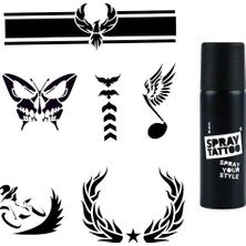 Ceylan Adam Kol ve Kanat Spray Tattoo Geçici Sprey Dövme Seti