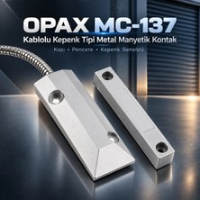 Opax MC-137 Kablolu Metal Manyetik Kontak | Kepenk, Kapı, Pencere ve Garaj Kapısı Sensörü
