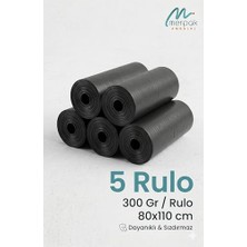 Ceylan Adam Çöp Torbası — Kalın Çöp Torbası 300 G x 5 Rulo Siyah Çöp Poşeti 80X110 cm Jumbo Endüstriyel