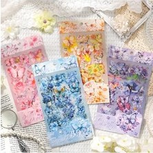 Ceylan Adam Kolbi Craft 4 Sayfa 60 Adet Şeffaf Pembe Kelebek Çiçek Sticker Bullet Journal Scrapbook Laptop Ajanda Planlayıcı