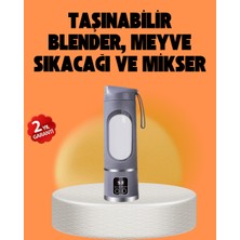 Tbl Dekor 12 Bıçaklı Şarjlı Meyve Sıkacağı – Tip-C Taşınabilir Blender 450 ml