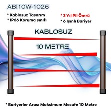OPAX ABI10W-1026 Kablosuz Pencere Tipi 6 Işınlı 10 Metre Pencere Bariyer Dedektörü Dış ve Iç Ortam