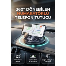 IK Kuzey Araç Içi Telefon Tutucu Numaratör Park Numarası Parkmatik 360° Dönebilen Telefon Standı
