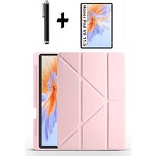 Ceylan Adam Honor Pad V9 11,5 Inç Uyumlu Standlı Kılıf, Ekran Koruyucu ve Kalem, 3'lü Set, Pembe