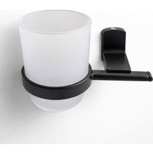 Ceylan Adam Siyah Lüx Diş Fırçalık Vidalı Banyo Aksesuarı, Modern Tasarım, Duvara Monte, Dayanıklı Kullanım